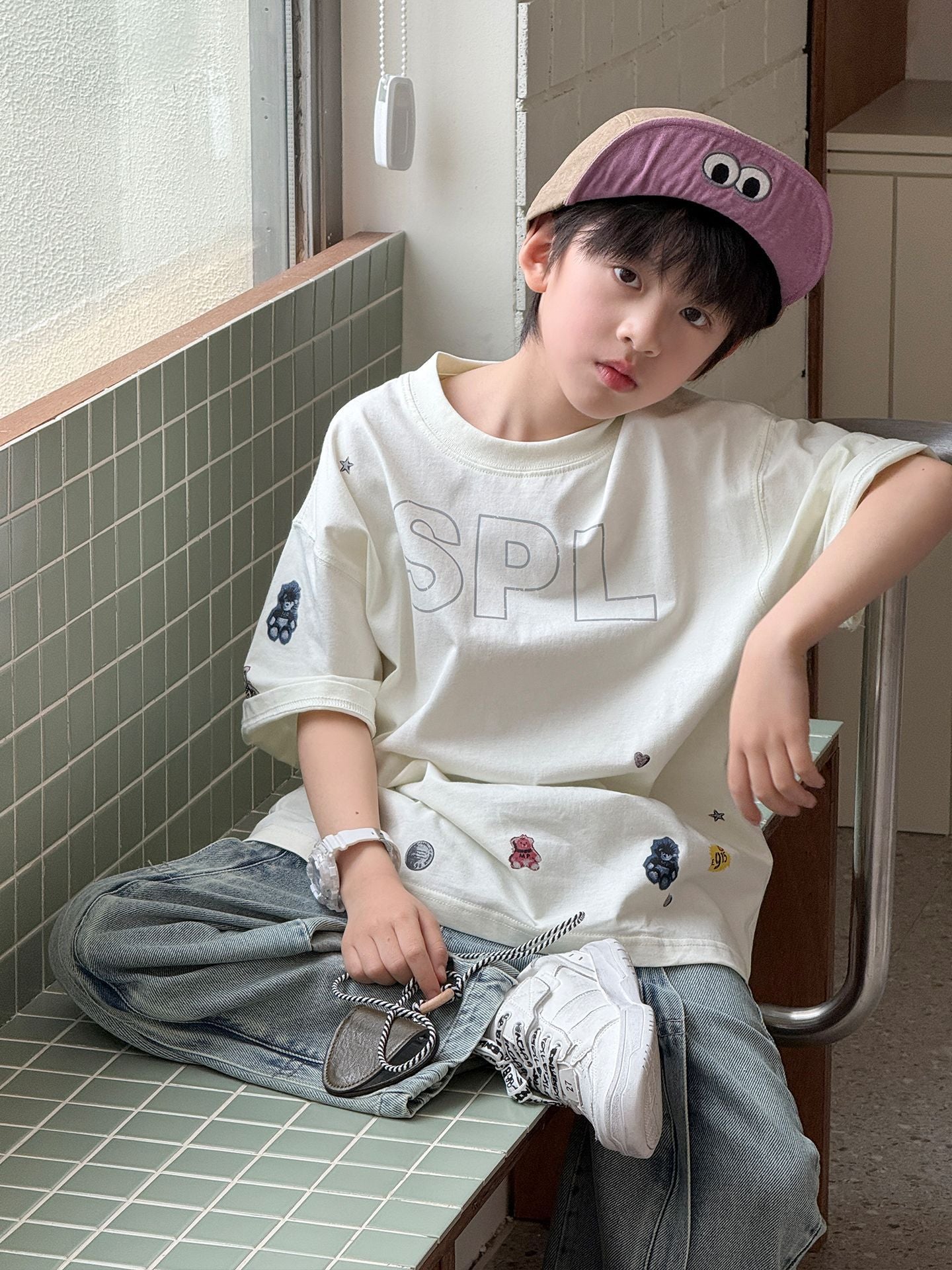 Children's Short-sleeved Summer Clothes Boys Fashion Childlike Colorful Pattern Comfortable Children's T-shirt