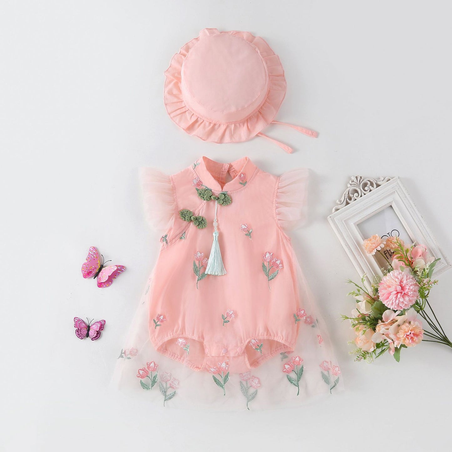 Clothes Chinese Style Jumpsuit Hundred Days Romper Children's Dress