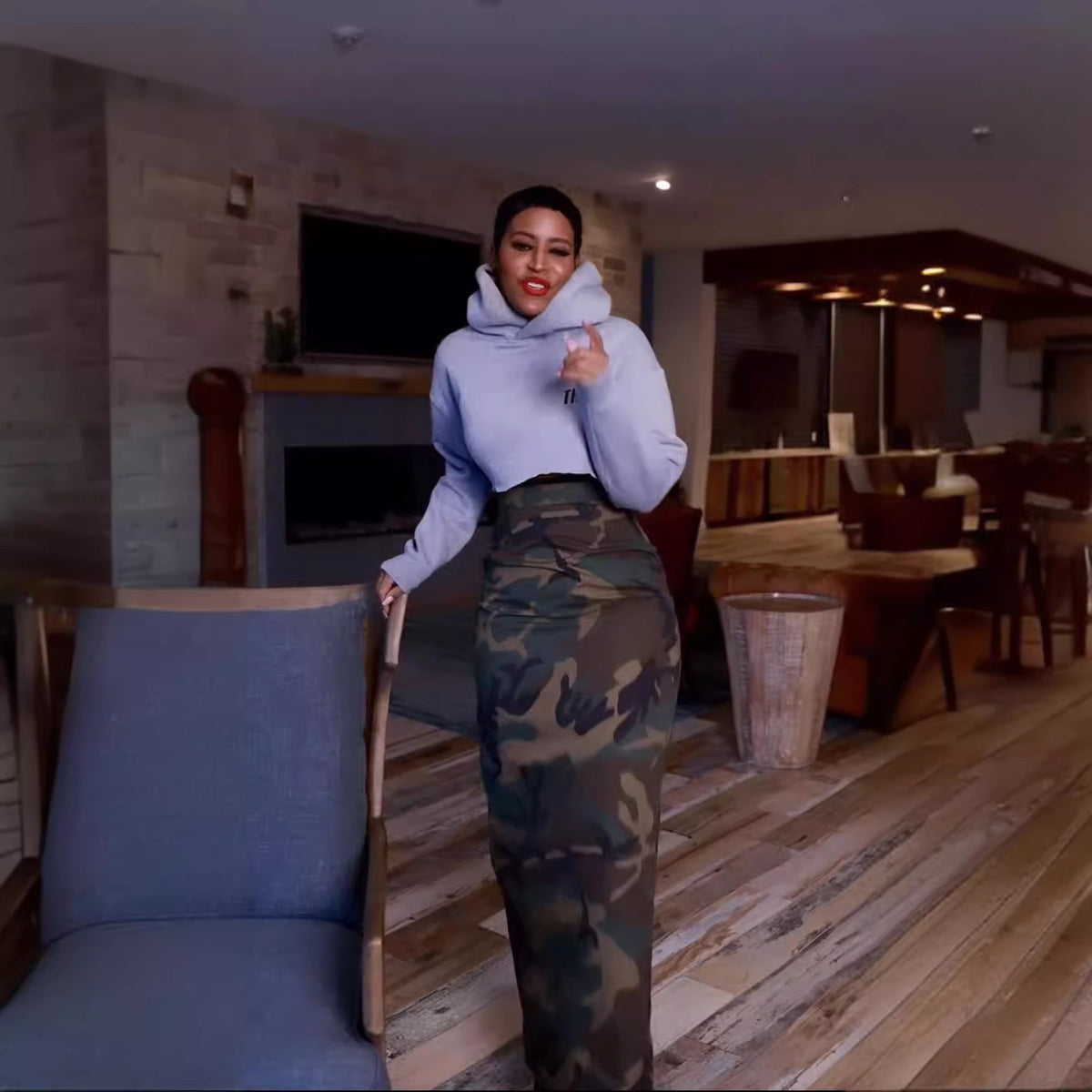 Innovative Women's Fashion Camouflage Back Slit Skirts