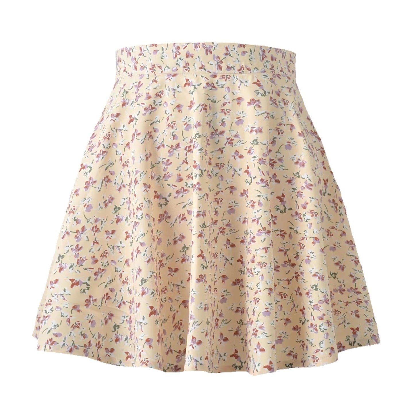 Women's Summer Floral High Waist Chiffon Umbrella Skirts