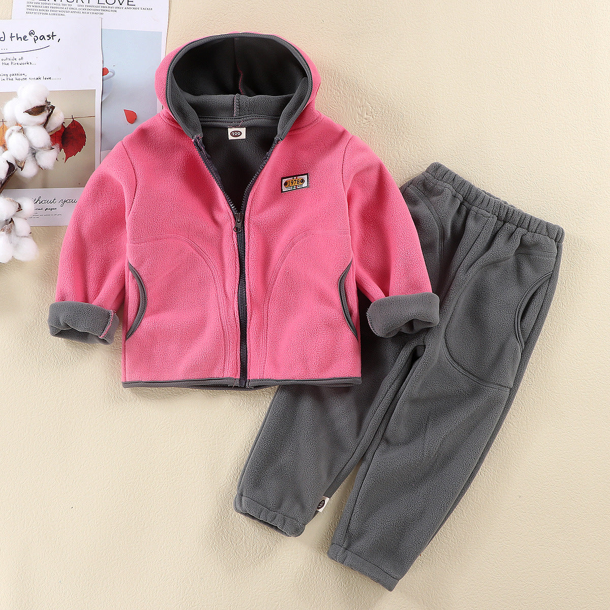 Children's Medium Large Boys Coat Trousers Outer Wear Thick Spring Hoodie Children's Suit
