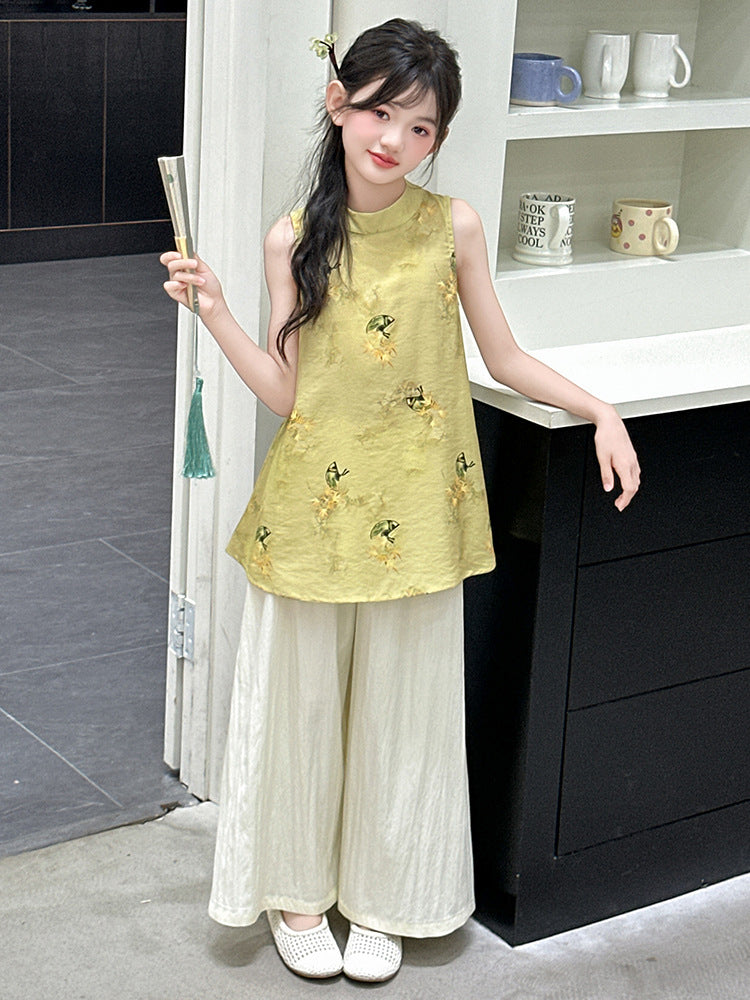 Children's Chinese Older Ancient Style Han Clothing Summer Culottes Children's Suit