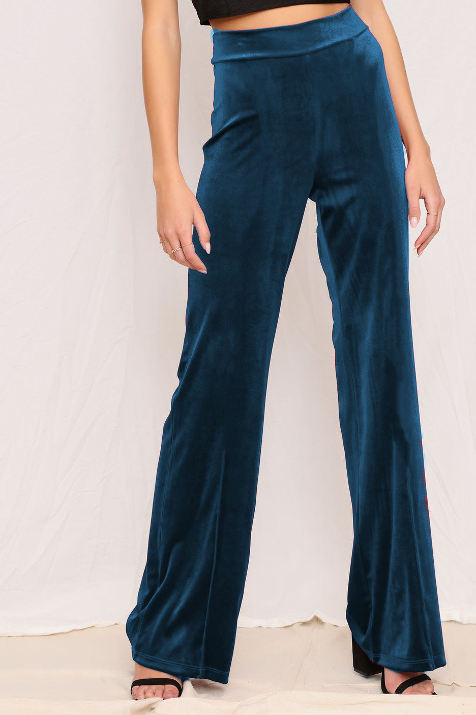 Women's Fashion Solid Color High Waist Trousers With Clothing