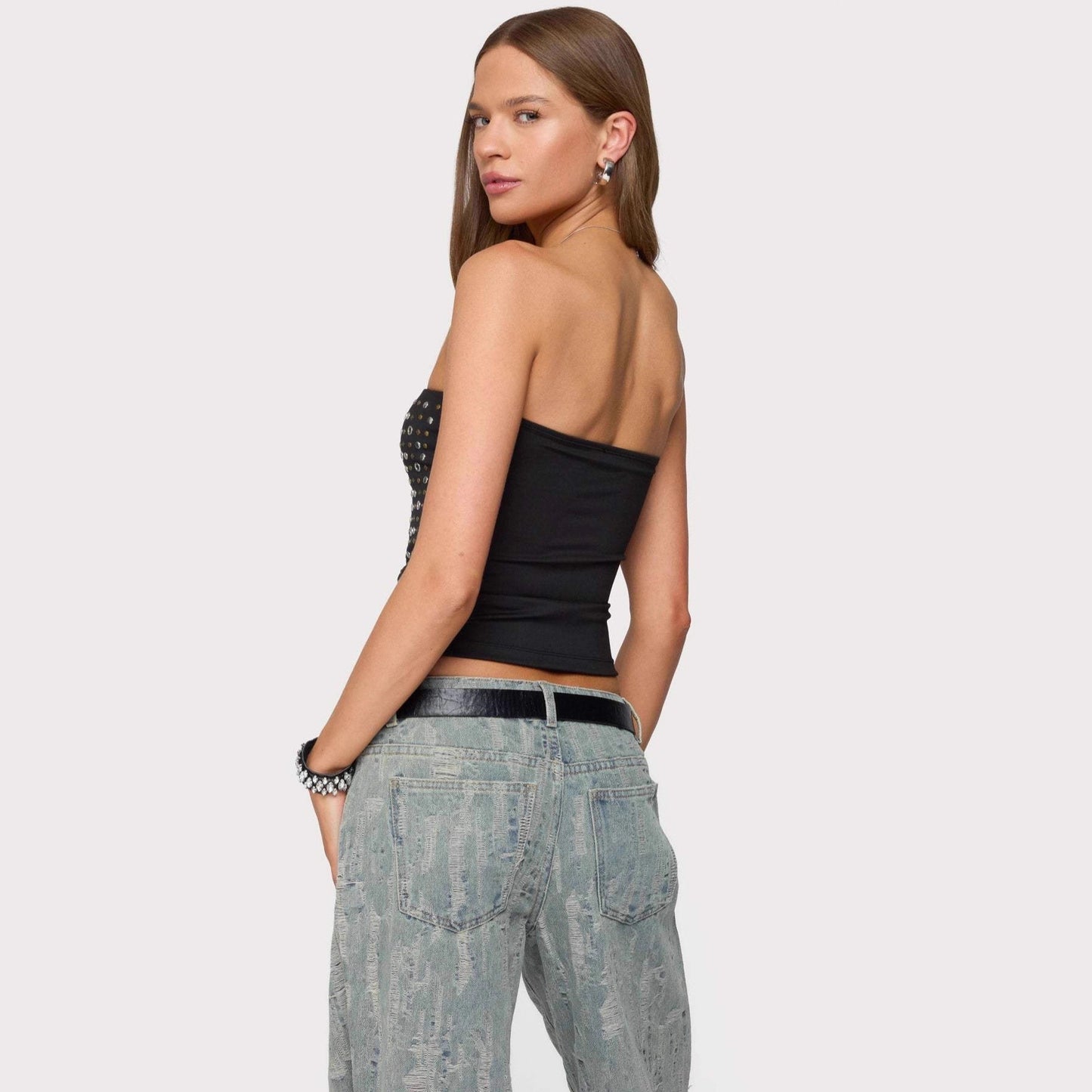 Backless Hot Sexy Slim Fit Stitching Small Vest/suspenders/tube Top