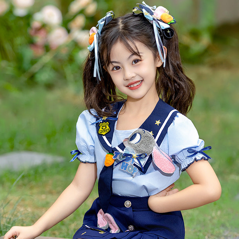 Summer Rabbit Police Officer Performance Costume Western Style Children's Suit