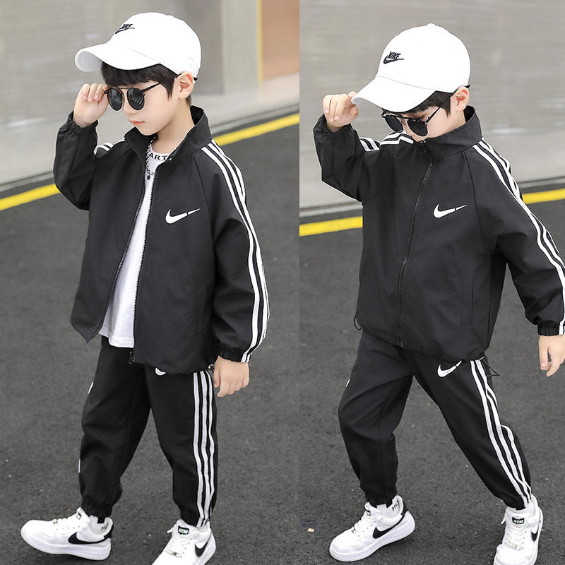 Children's Boys Autumn Clothing Shirt Western Style Boy Leisure Two-piece Children's Suit