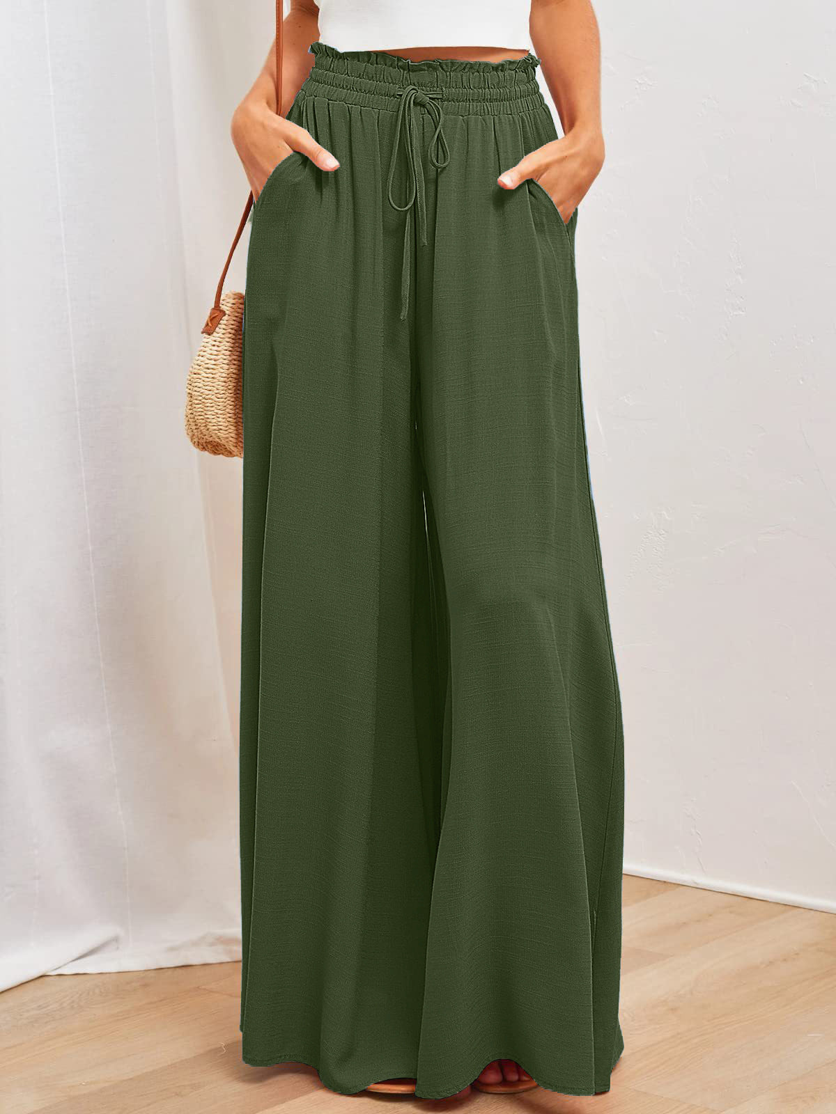 Women's Wide Leg Loose Fashionable Trousers Casual Pants