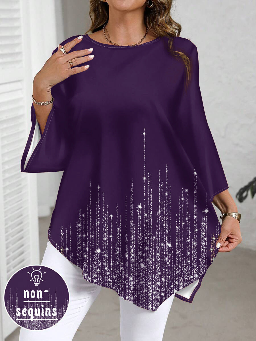 Women's Autumn Casual Versatile Gradient Printing Round Tops