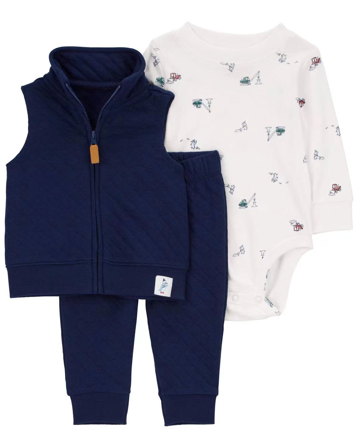 Women's & Men's Clothing Sweater Jacket Hooded Long-sleeved Romper Three-piece Children's Suit