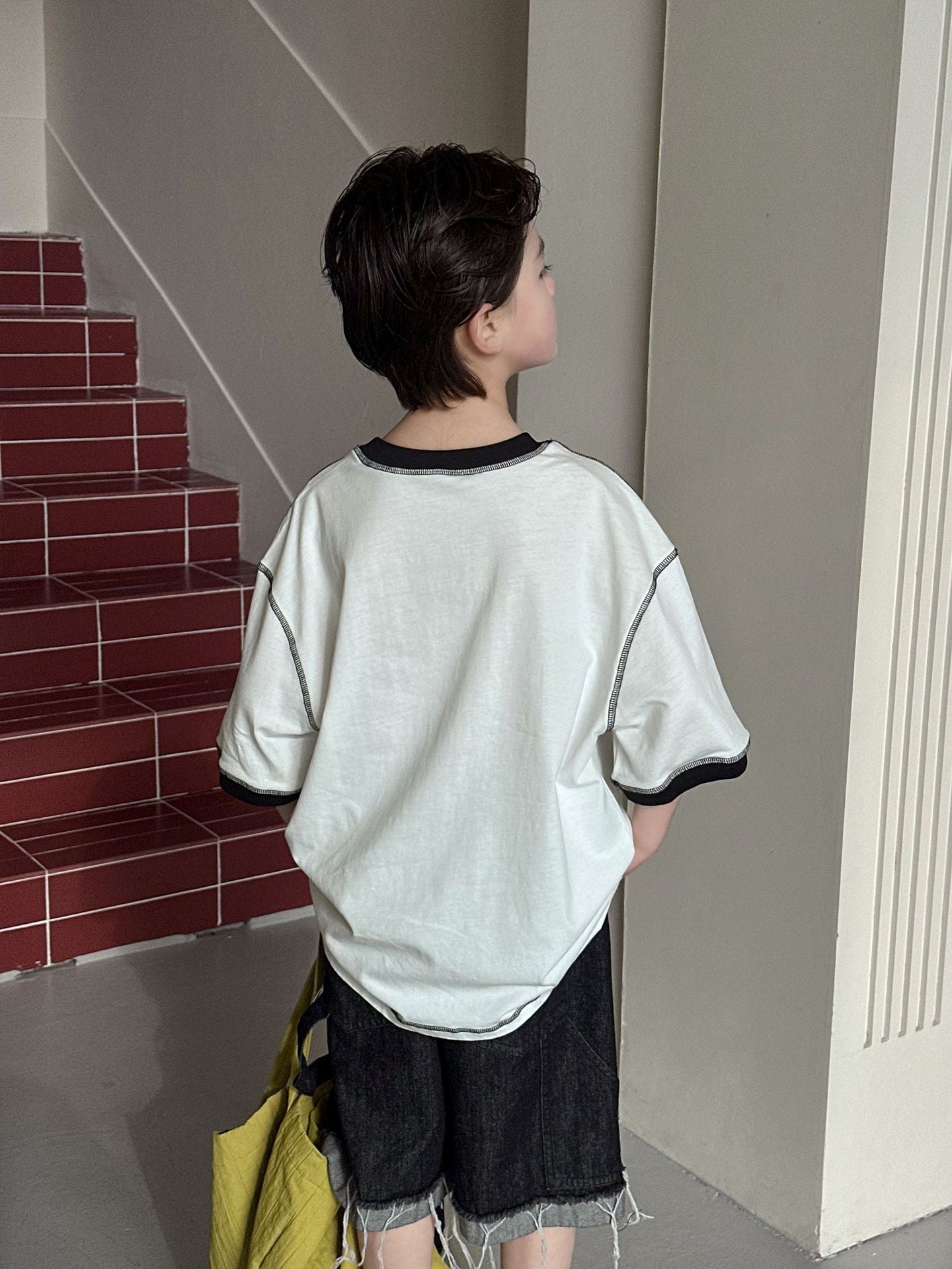 Children's Short-sleeved Summer Cotton Loose Stitching Half-sleeved Top Children's T-shirt