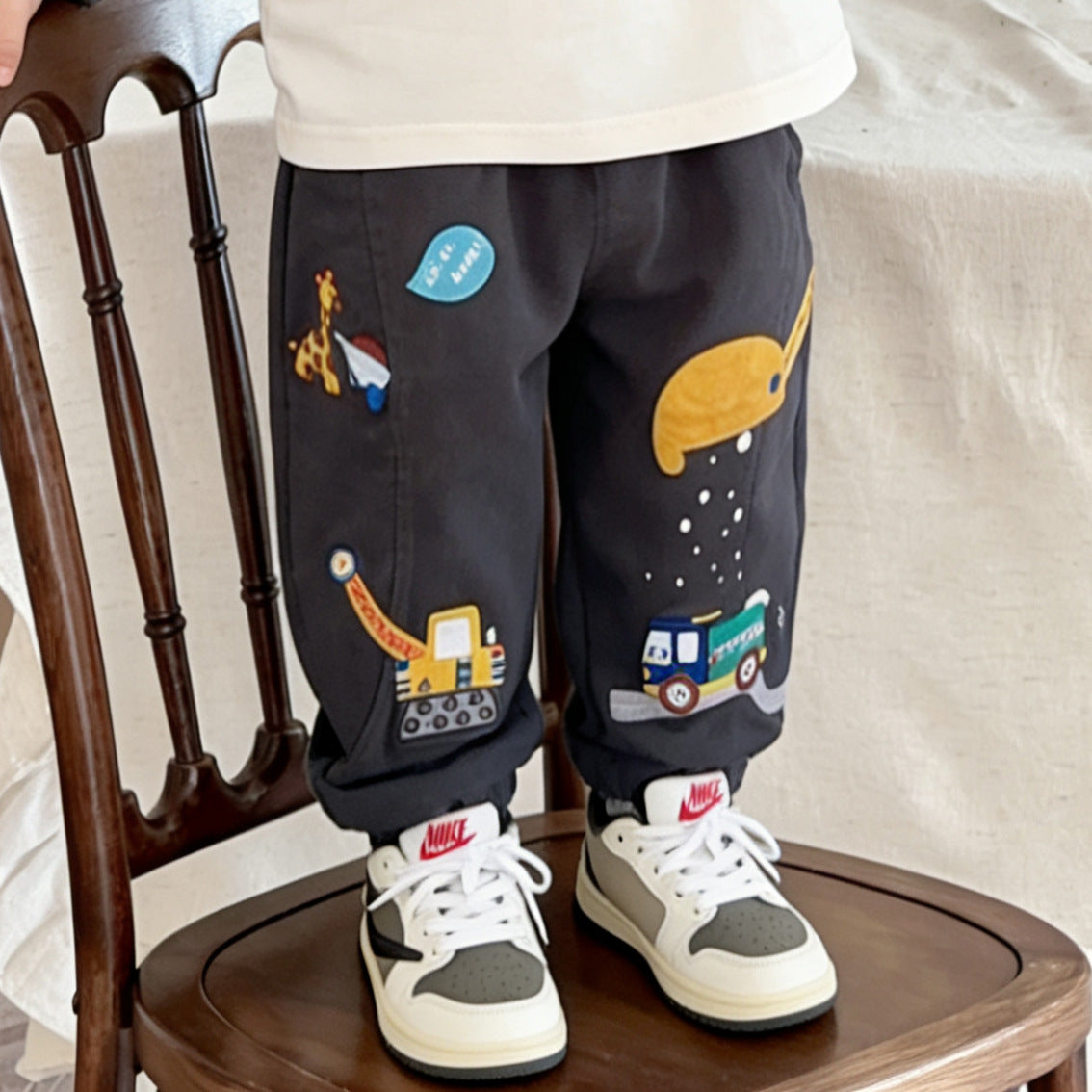 Creative Trendy Autumn Woven Embroidered Trousers Children's Pants