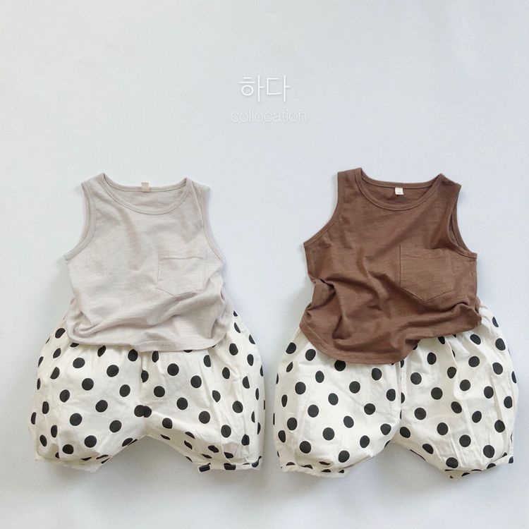 Children's Linen Cropped Raw Polka Dot Thin Pumpkin Boys Lantern Children's Pants