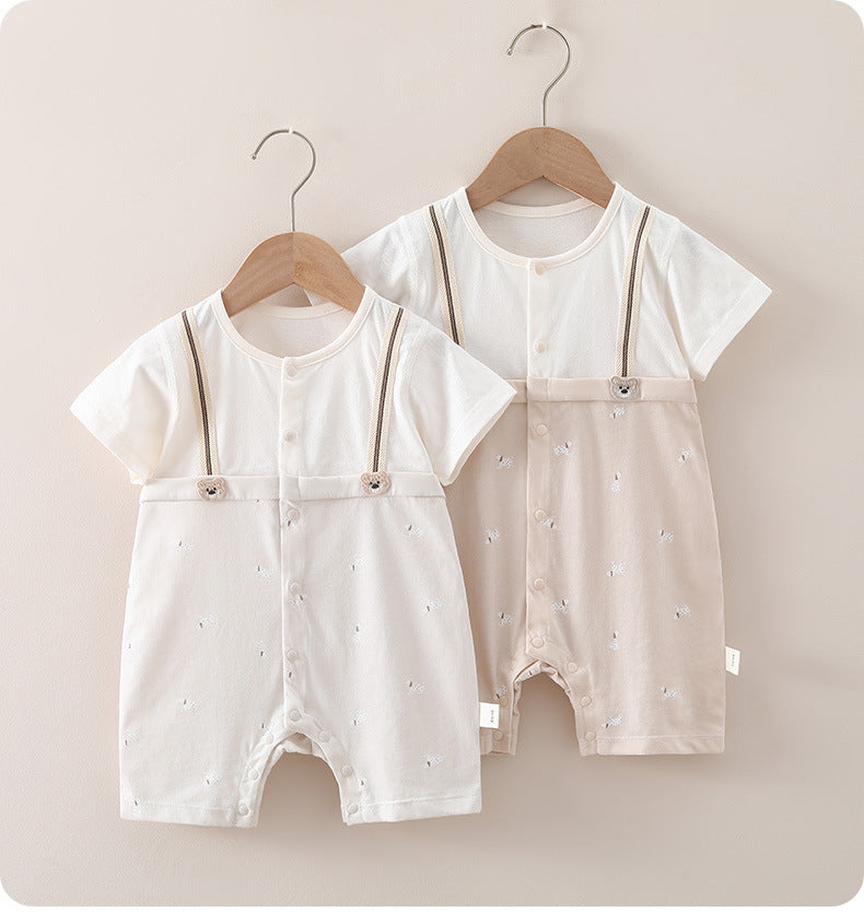 Summer Born Clothes Boy Short Sleeve Jumpsuit, Climbing Suit