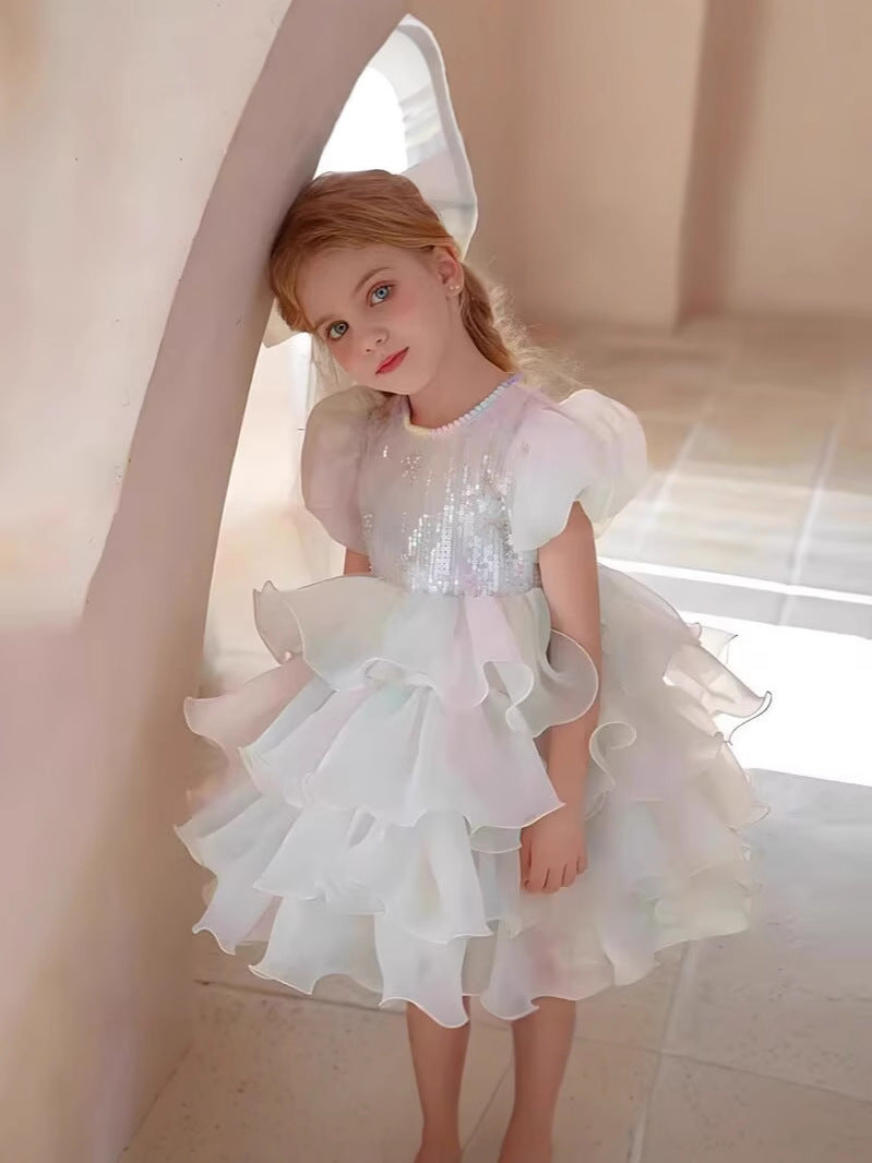 Children's Summer Princess Pettiskirt Gauze Rainbow Children's Dress