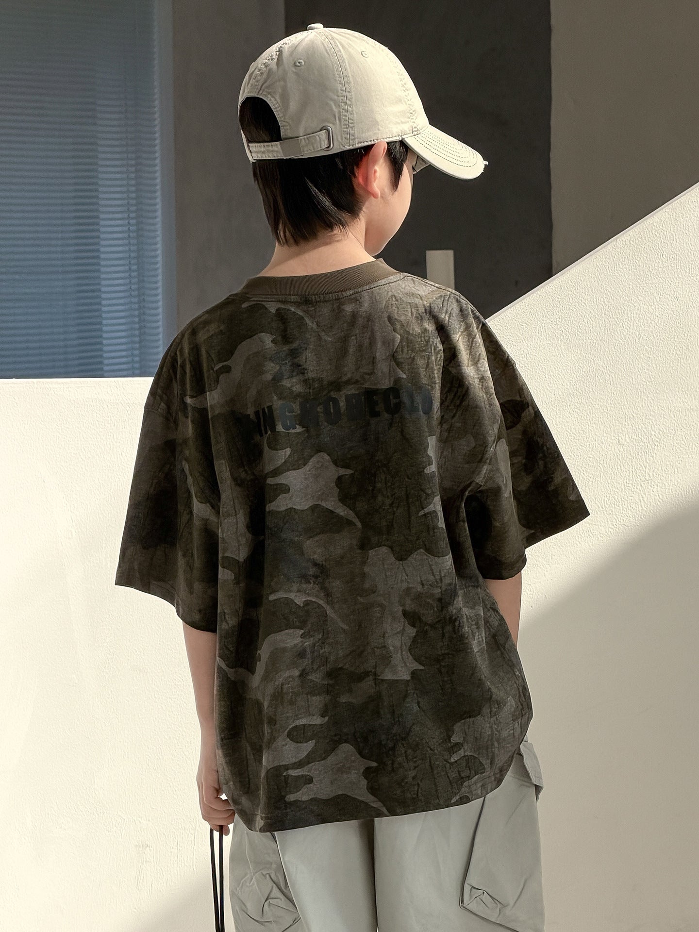 Children's Summer Camouflage Short Sleeve Medium Large Half Boy Top Children's T-shirt