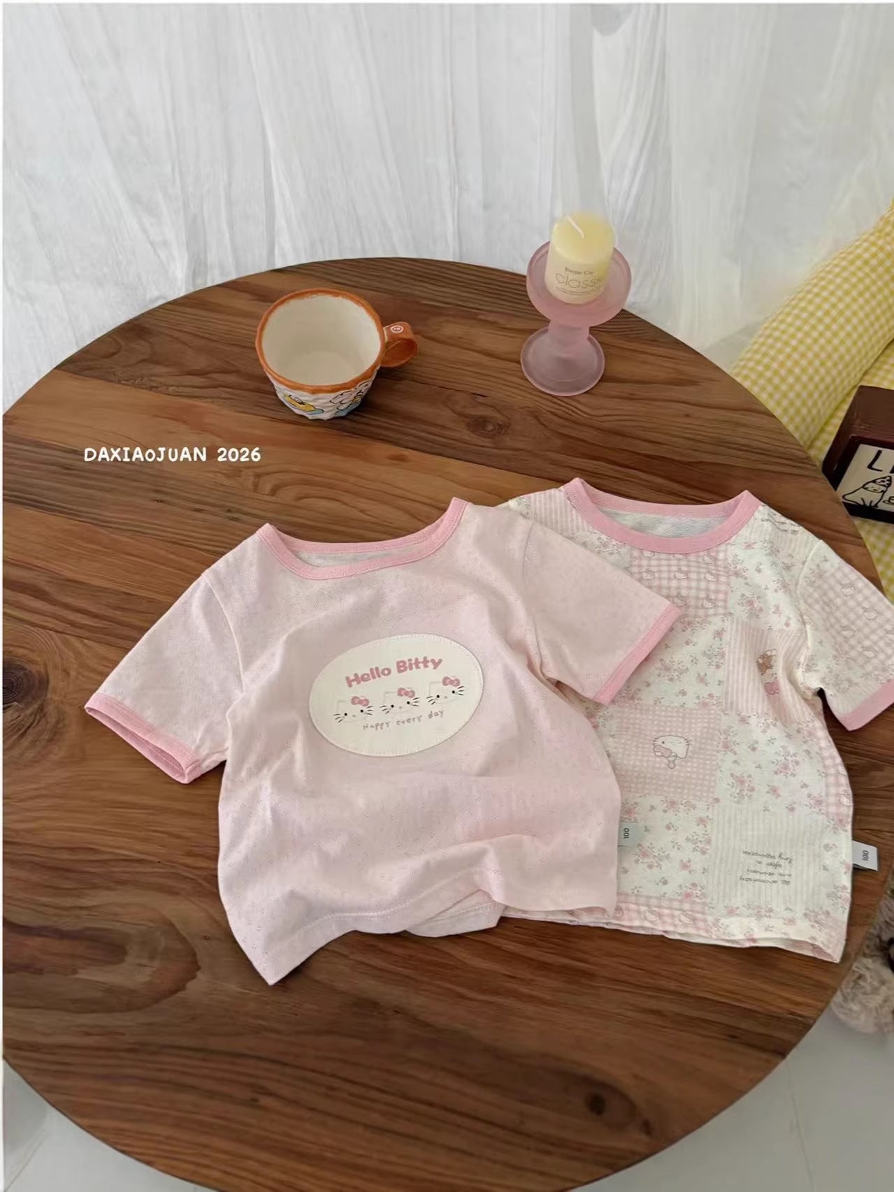 Children's Short-sleeved Summer Breathing Hole Cotton Cartoon Printed Two-piece Children's T-shirt