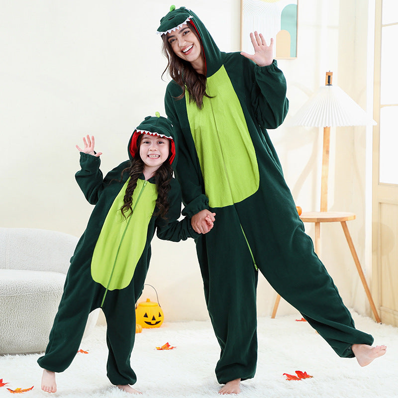 Cartoon Animal Shape Jumpsuit Polar Fleece Hooded Jumpsuit, Climbing Suit