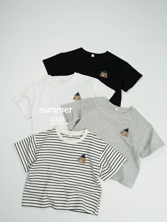 Children's Short Sleeve Korean Summer Boys Cartoon Bear Cotton Children's T-shirt
