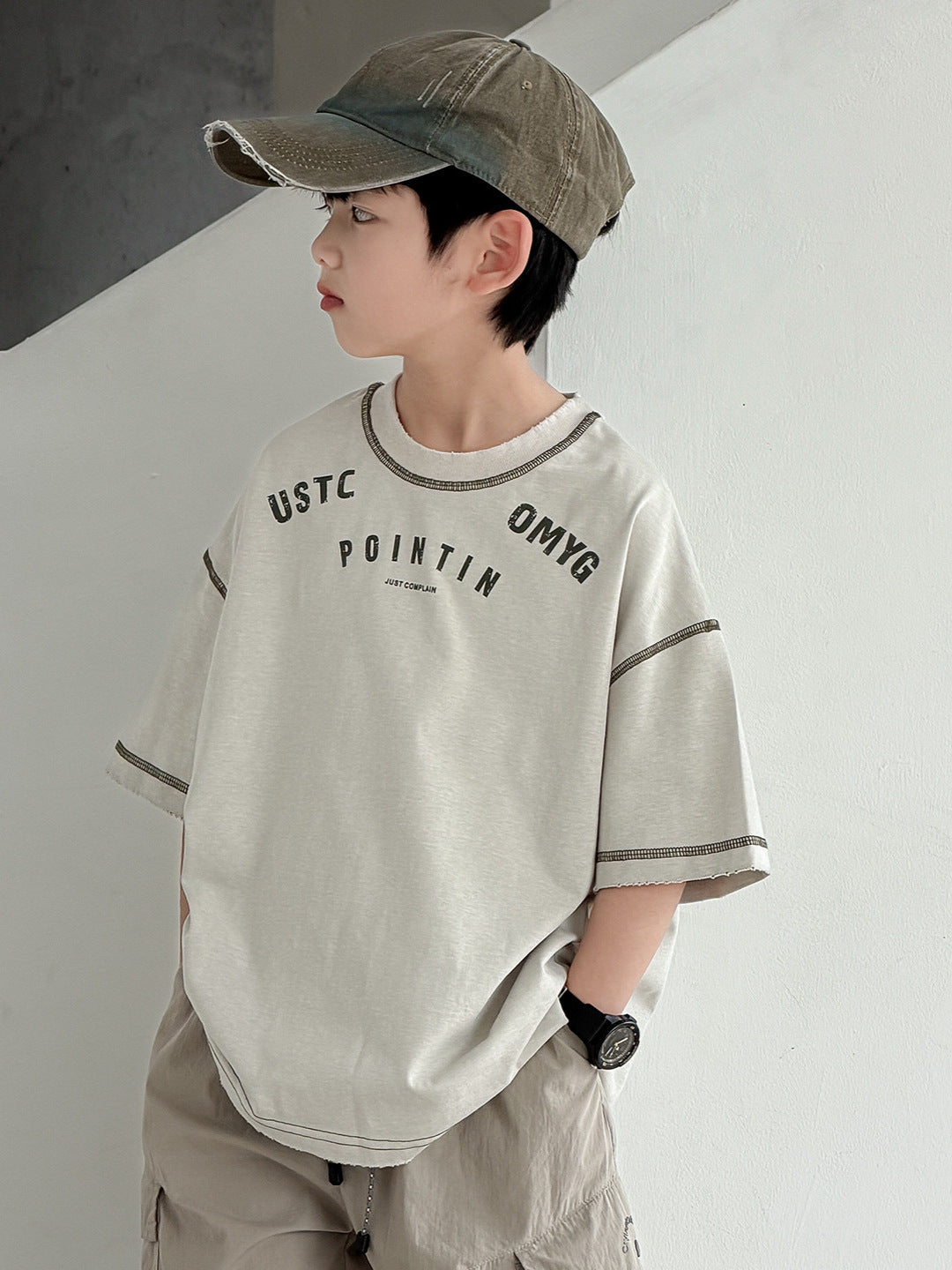 Children's Clothes Loose Top Boys Middle Big Children's T-shirt