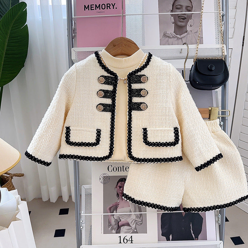 Fashion French Fashionable Jacket Two-piece Pants Children's Suit