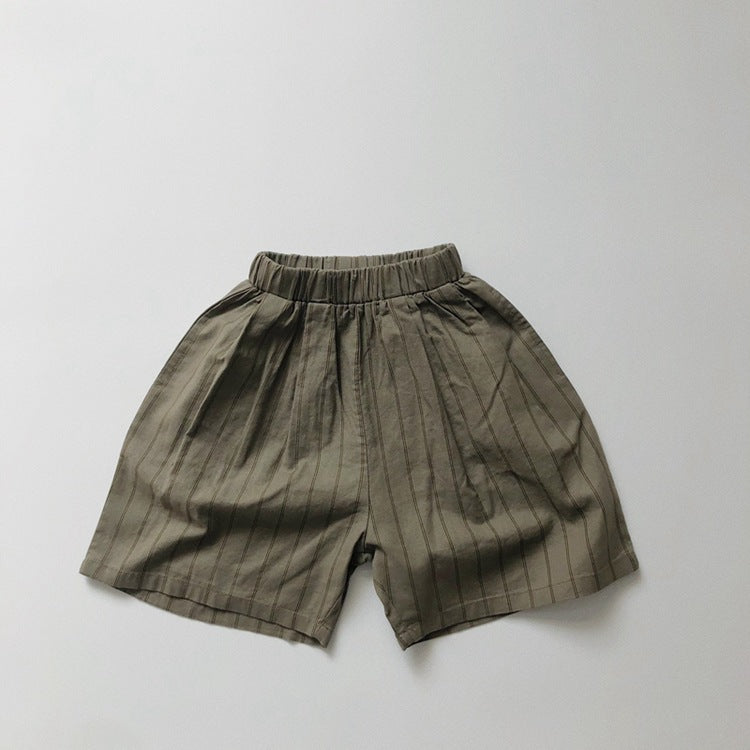 Children's Striped Shorts Summer Boys Ramie Loose Casual Children's Pants