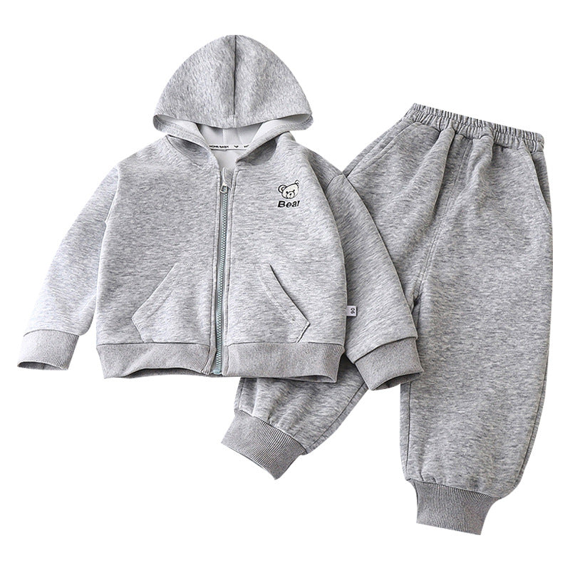 Children's Autumn Sweatshirt Korean Style Hooded Boys Chinese Cotton Children's Suit