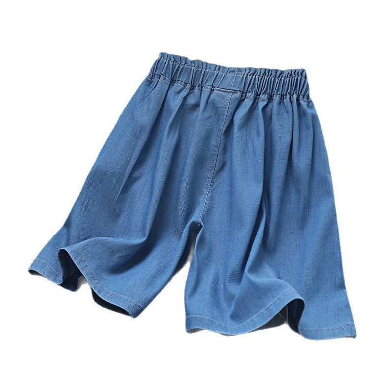 Twill Stretch Jeans Korean Style Love Children's Pants
