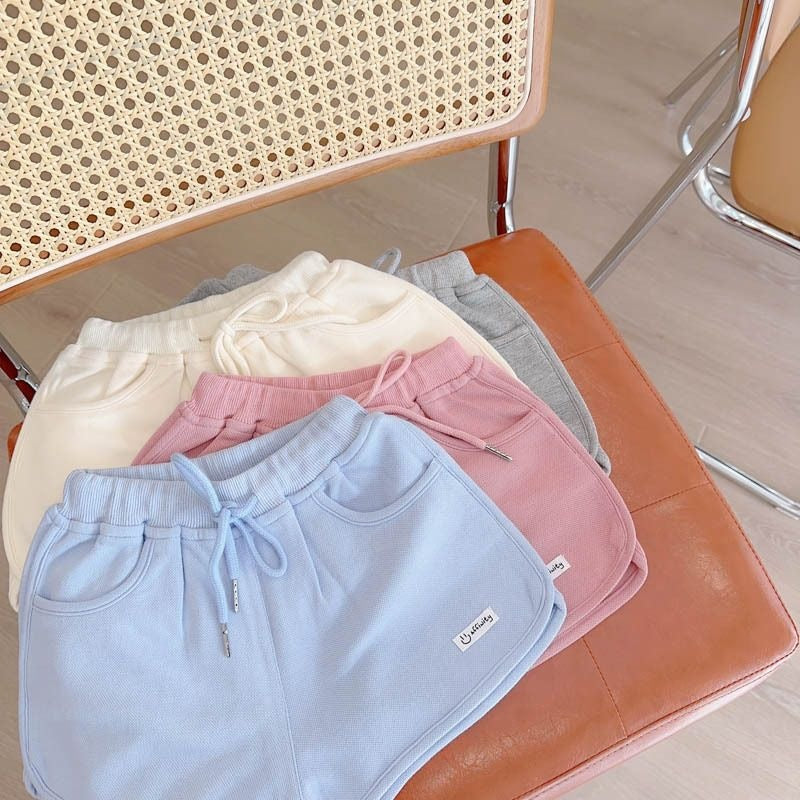 Sports Style Short Elastic Waist Loose Casual Children's Pants