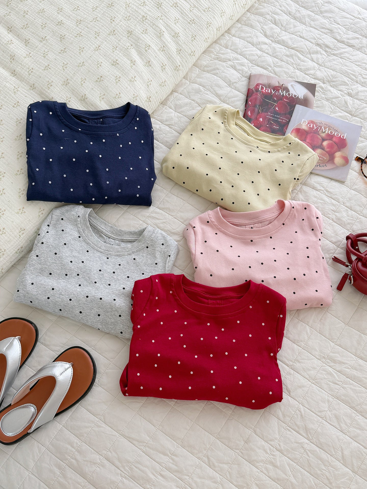 Children's Summer Back Waistcoat High Elastic Cotton Full Printed Dot Children's T-shirt