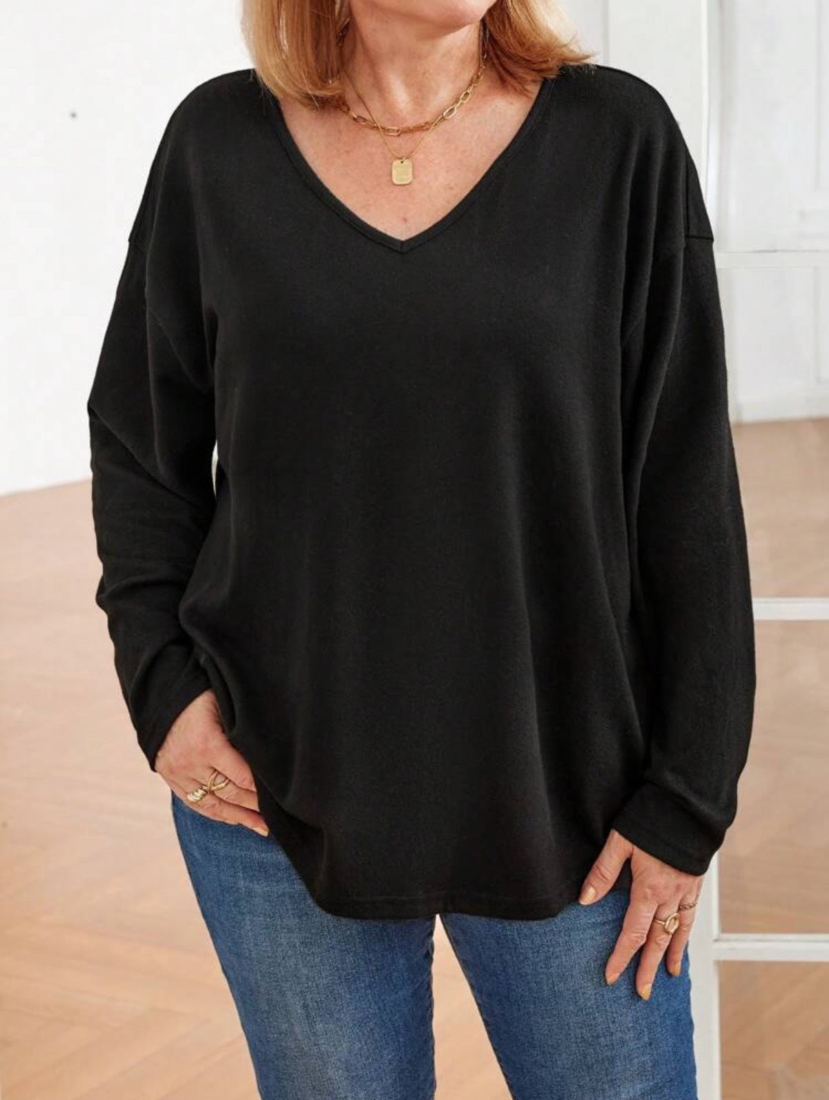 Women's Big T-shirt Color Loose Shoulder Sleeve Tops