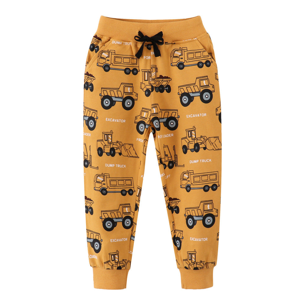 Children's Feather Length Boys Autumn Clothing Cotton Children's Pants