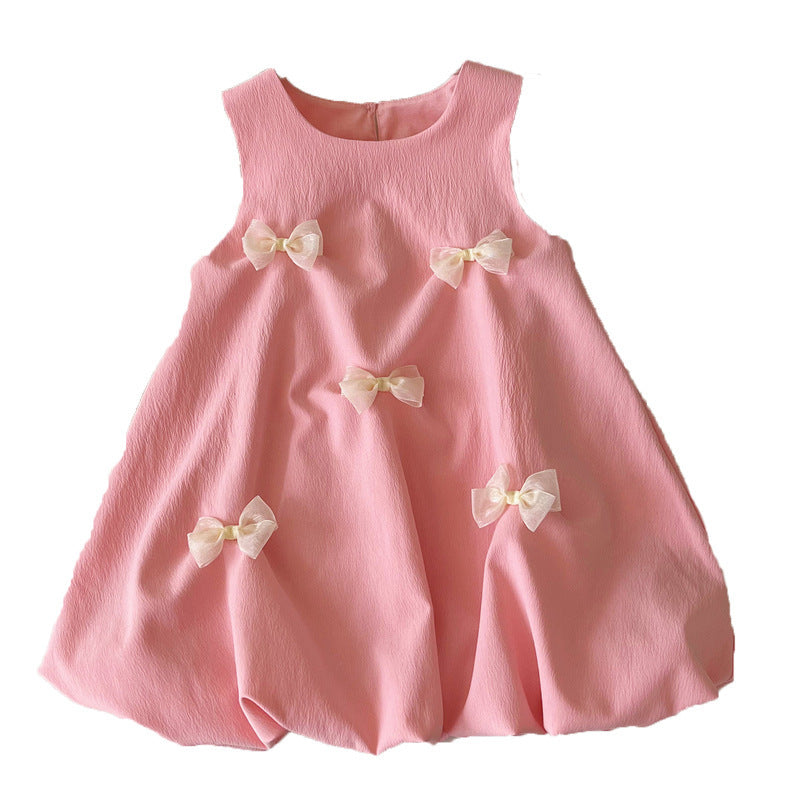 Summer Bowknot Cute Fashionable Sleeveless Bud Vest Children's Dress