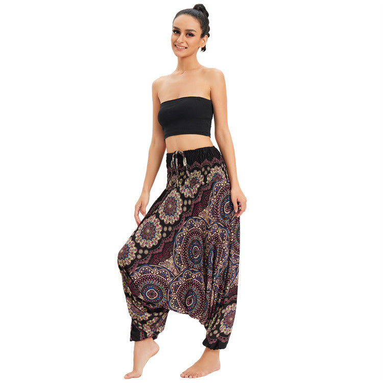 Yoga Clothes Bohemian Big Crotch Ethnic Casual Pants
