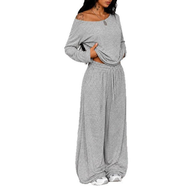 Loose Long Sleeve High Waist Hot Fashion Casual Suit