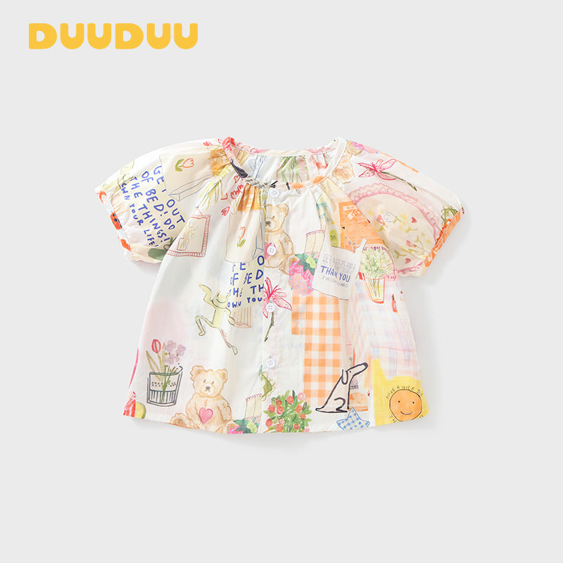 Children's Short Sleeve Top Summer Clothes Wear Shirt Soft Children's T-shirt