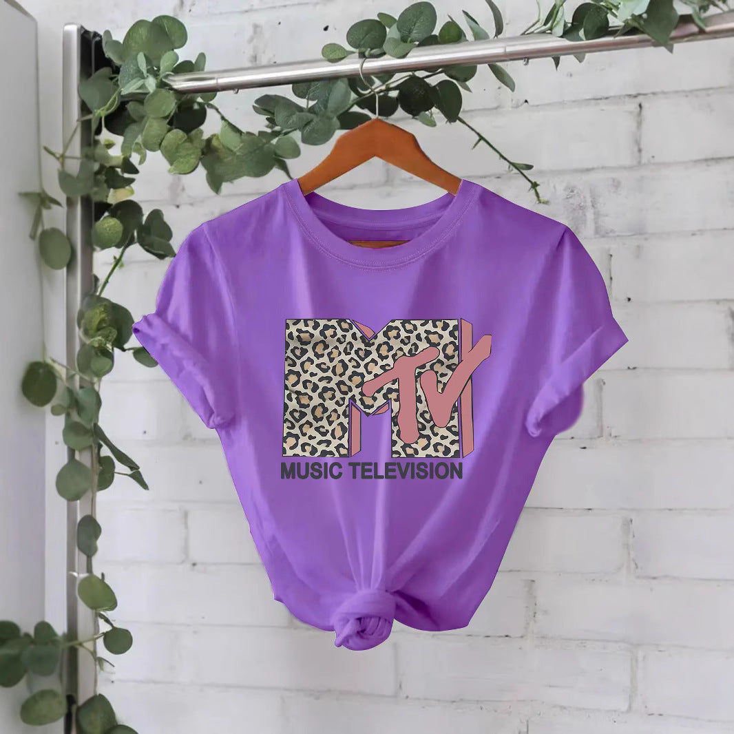 Classy Women's Letter Print Fashion Cotton Women's T-shirt