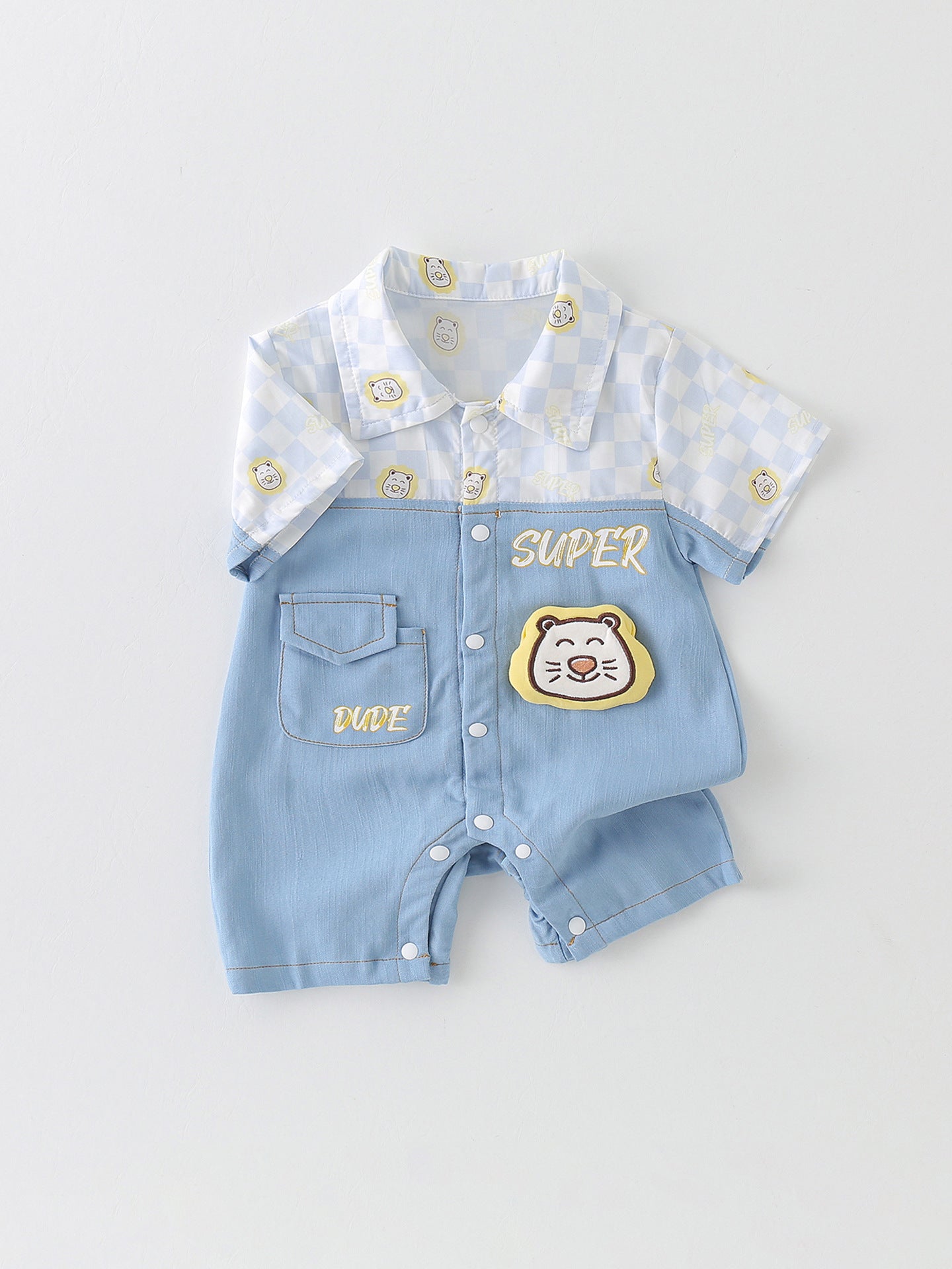 Romper Korean Style Trendy Fake Two Pieces Jumpsuit, Climbing Suit