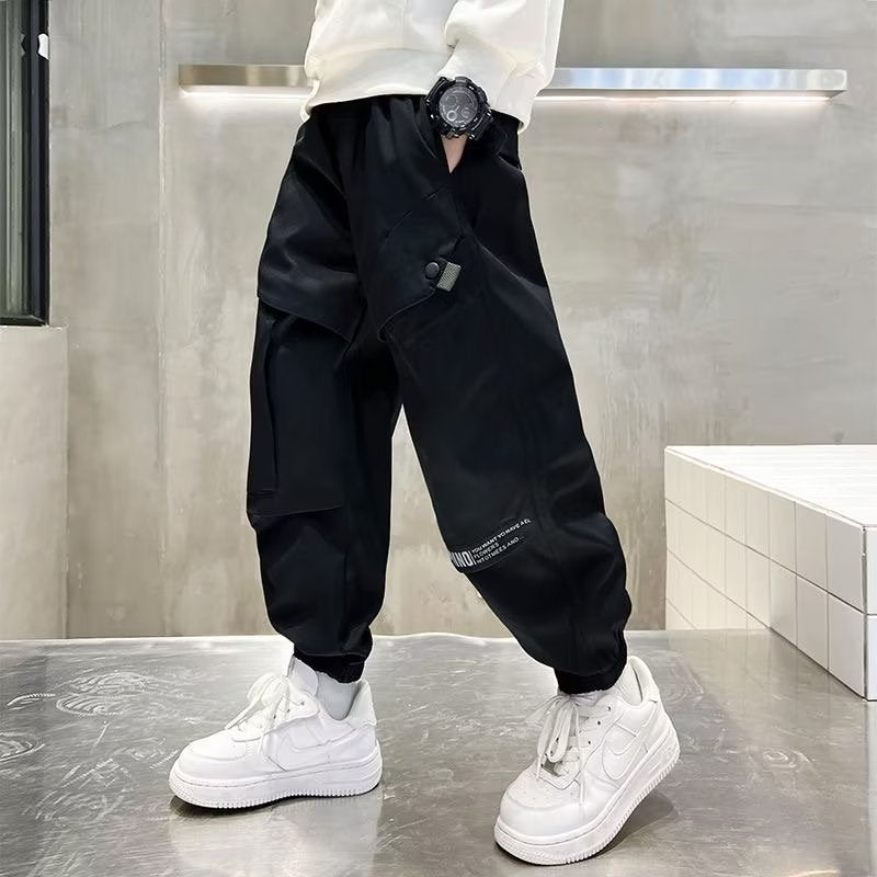 Children's Overalls Teens Boyish Look Spring Clothing Fried Street Casual Children's Pants