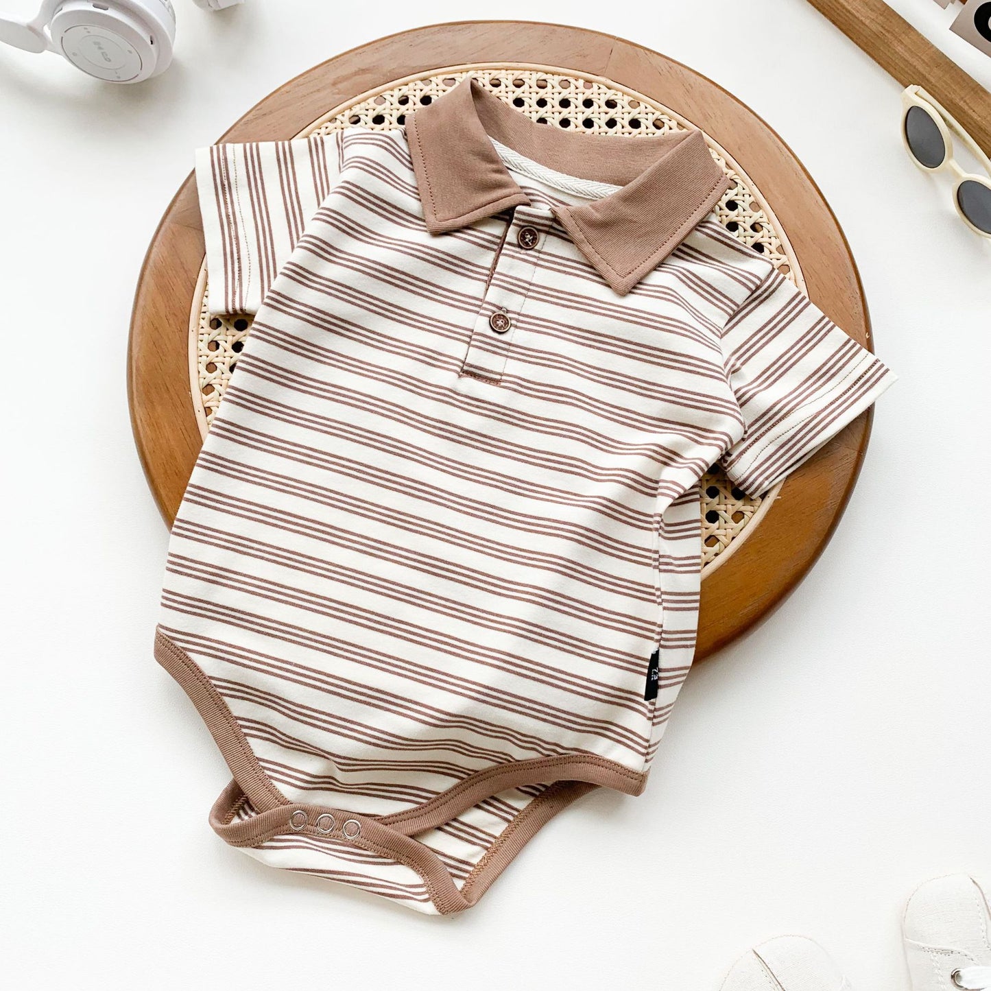 Infants Romper Summer Boy Striped Gentleman Short-sleeved Rompers Jumpsuit, Climbing Suit