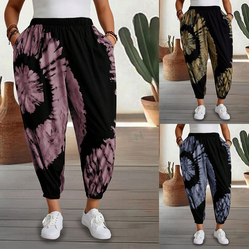 Women's Loose Printed Fashionable Skinny Trousers Casual Pants
