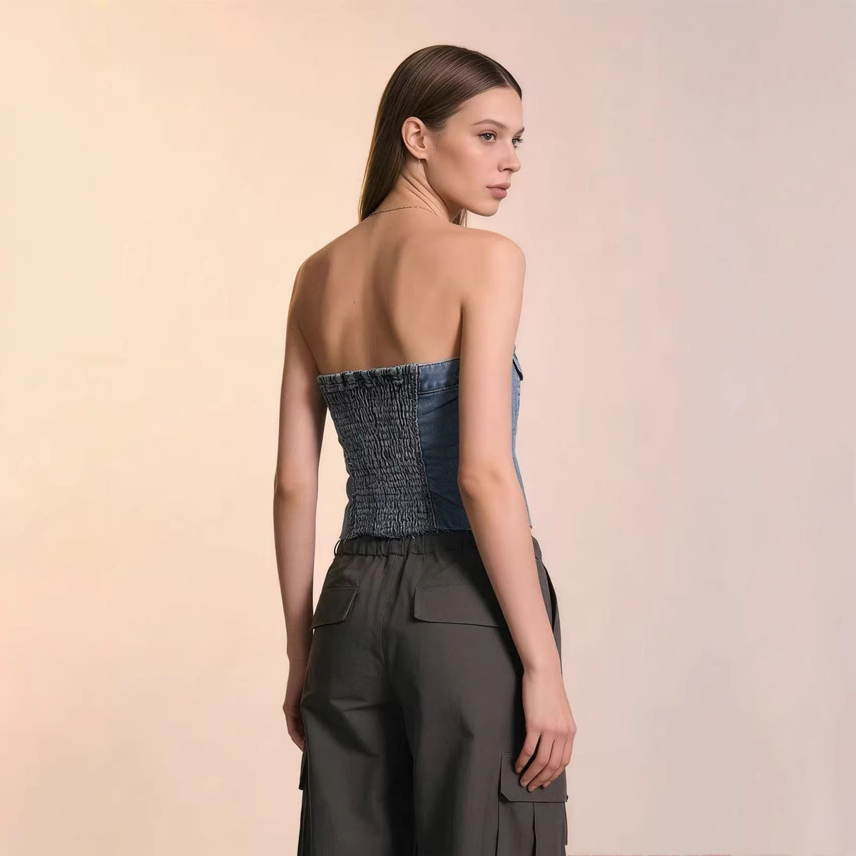 Women's Source Sexy Hot Wear Fashion Denim Small Vest/suspenders/tube Top