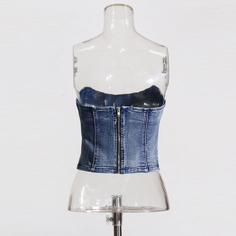 Women's Sexy Hot Summer Wind Bandeau Back Small Vest/suspenders/tube Top