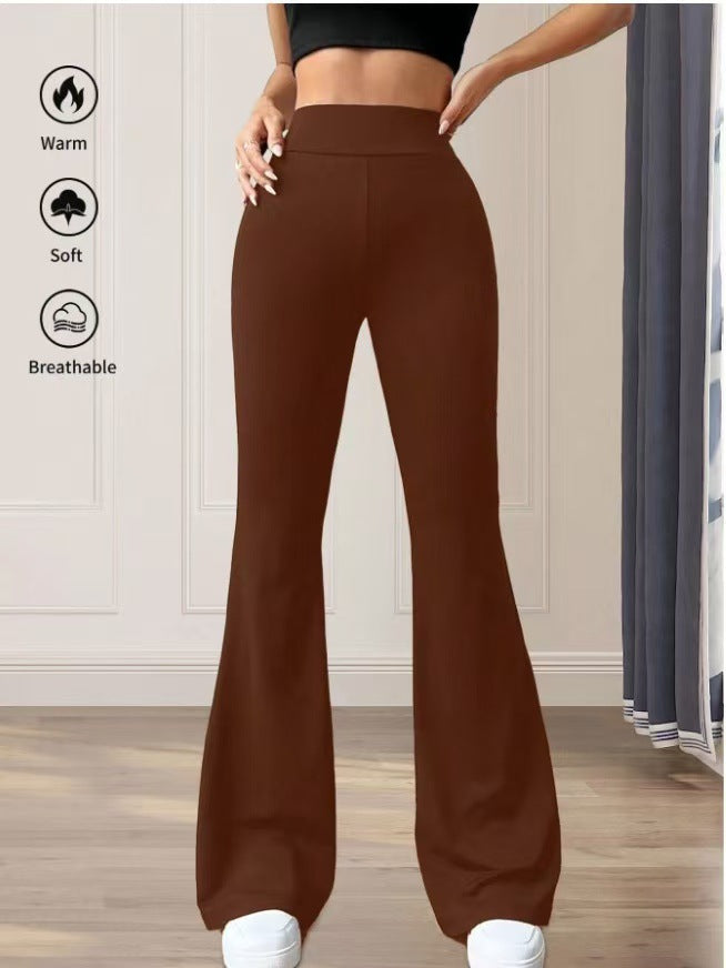 Women's Flared Trousers High Waist Loose Draggle-tail Casual Pants