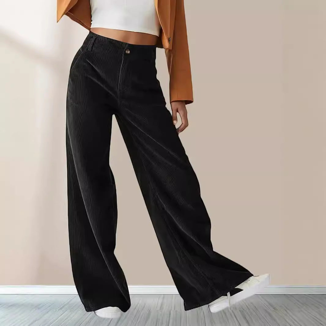 Women's Trousers With High Waist Slimming Straight Casual Pants