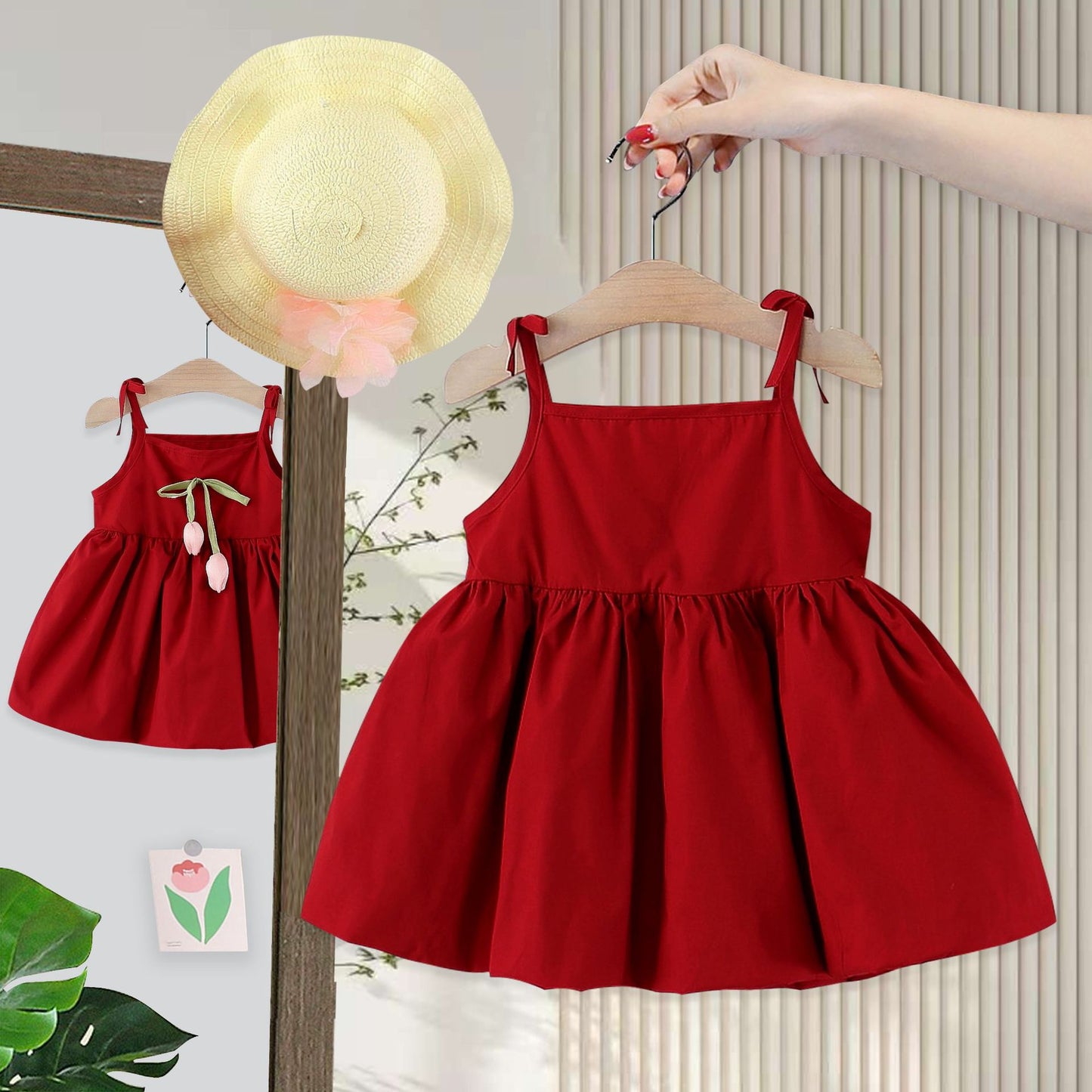 Children's Summer Tulip Cotton Clothing Korean Style Halter Children's Dress