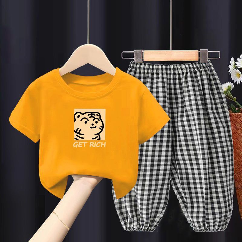 Children's Clothes Two-piece Casual Short-sleeved T-shirt Trousers Children's Suit