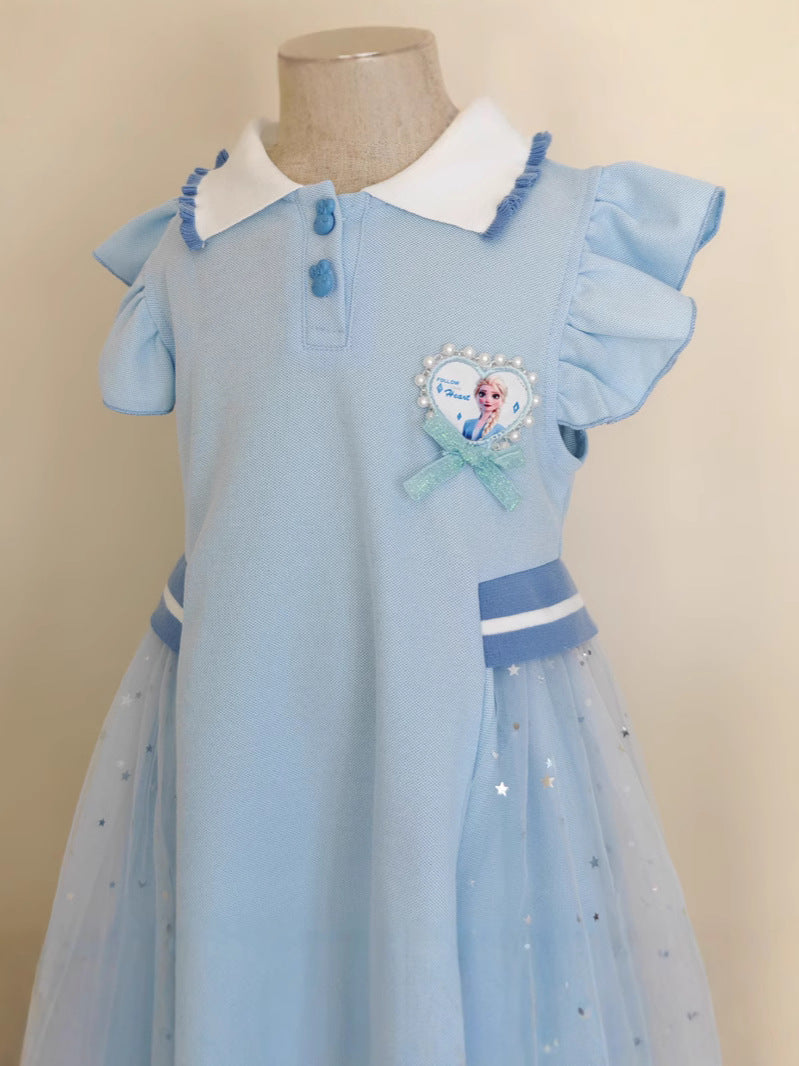 Children's Clothing Summer Princess Elsa Short-sleeved Pettiskirt Performance Children's Dress