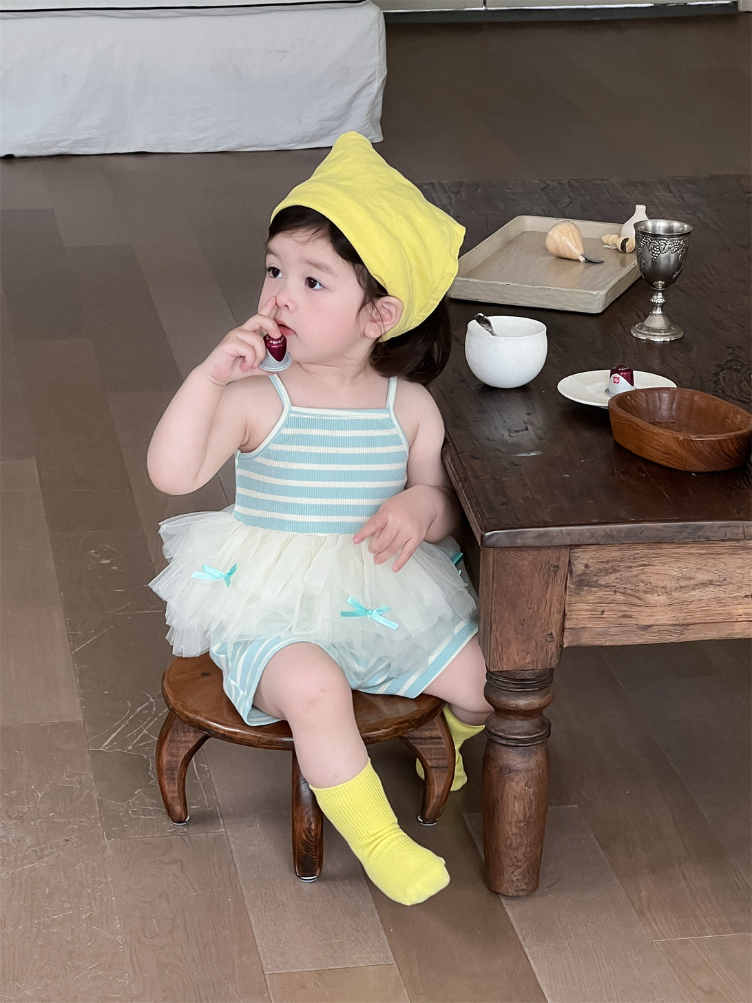 Children's Summer Two-piece Sling Thin Clothes Korean Children's Suit