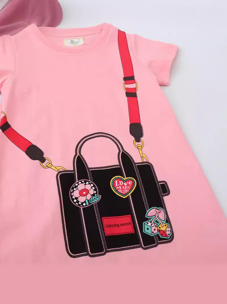 Children's Cartoon Printed Skirt Round Neck Princess Children's Dress