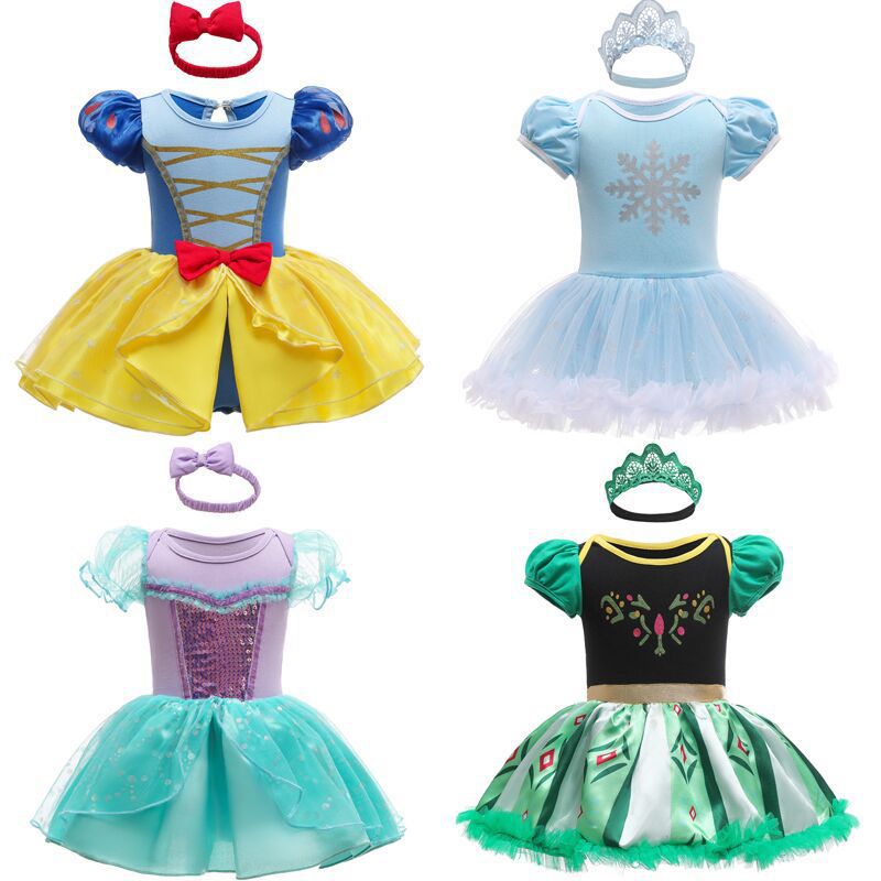 Children's Pullover Romper Short Sleeve Tulle Skirt Jumpsuit, Climbing Suit